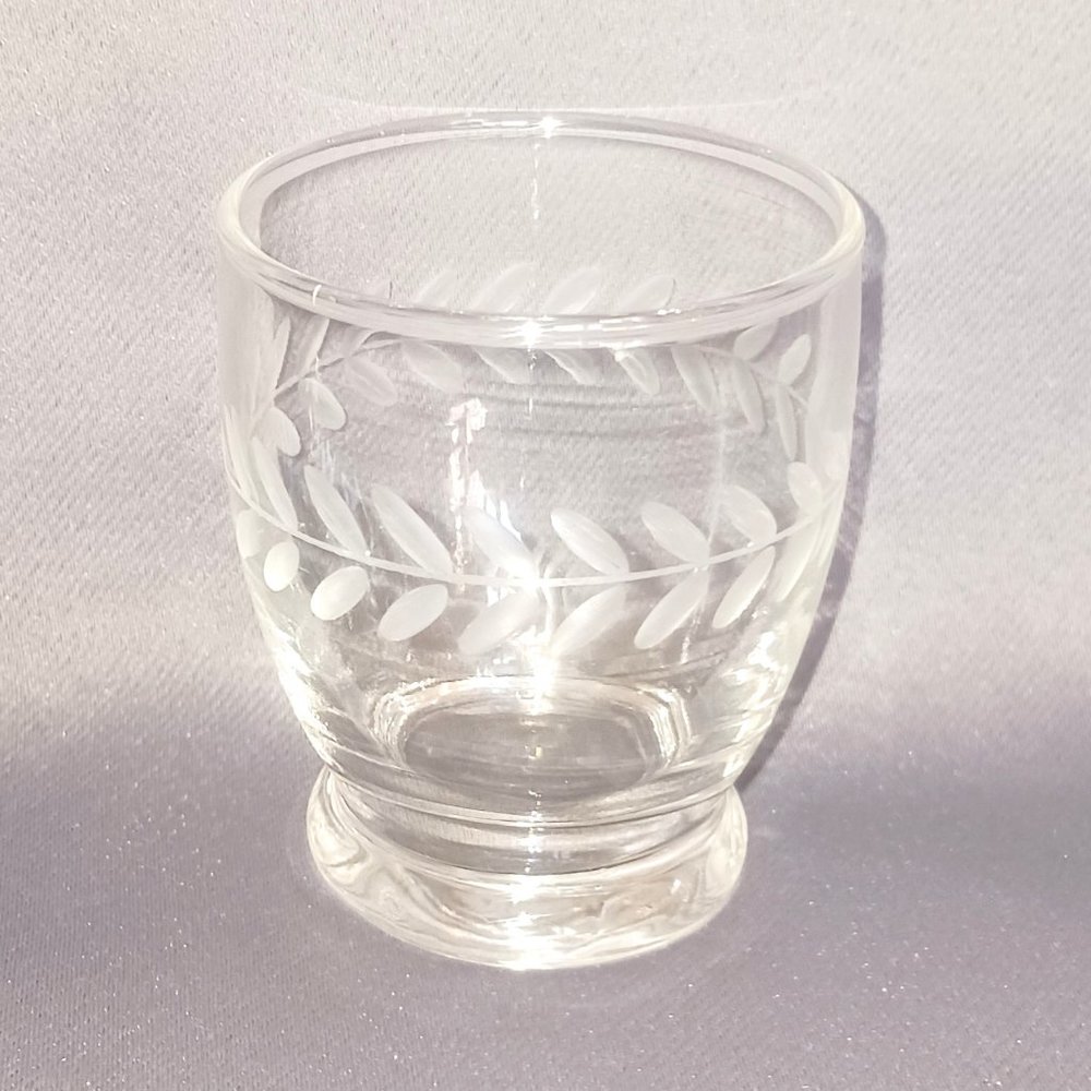 Vintage Clear Etched Juice Glass